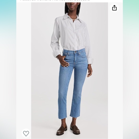 Madewell Cali Demi-Boot Cut Raw Hem blue Denim waist 25 - Picture 4 of 13